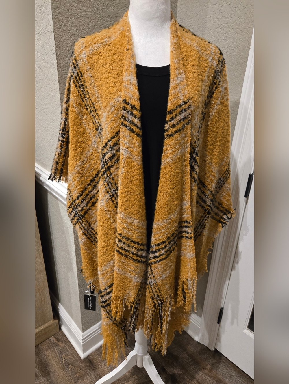 Justin & Taylor Plaid Fringe Shawl